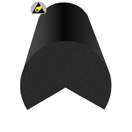 Ergomat Round Corner Bumper ESD Black RCB120-ESD-BK